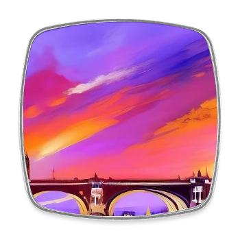 Bridges in London - Square fridge magnet - white - Front