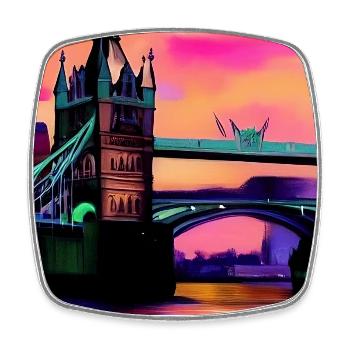 Brücken in London - Viereckiger Kühlschrankmagnet - Weiß - Vorne