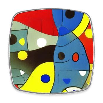 Abstract art - Square fridge magnet - white - Front