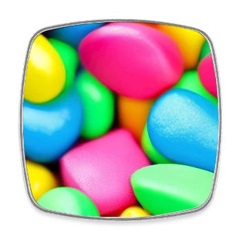 Bonbons - Viereckiger Kühlschrankmagnet - Weiß - Vorne
