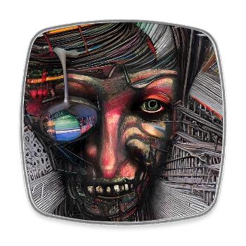 Abstract art - Square fridge magnet - white - Front