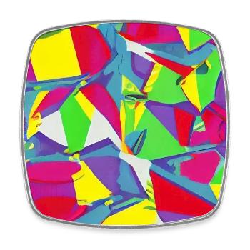 Retro Pattern Colorful - Square fridge magnet - white - Front