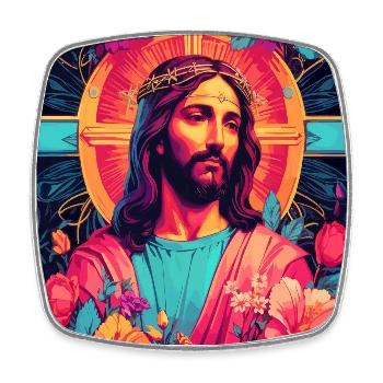 Jesus Christus - Viereckiger Kühlschrankmagnet - Weiß - Vorne