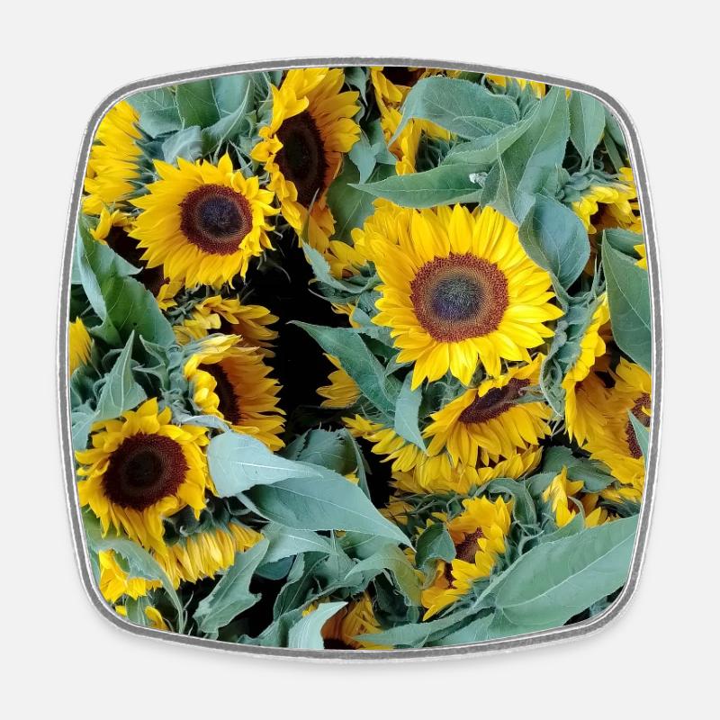 SONNENBLUMENSTIMMUNG - Viereckiger Kühlschrankmagnet - Weiß