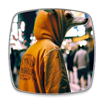 Anthropomorphic 08 - Square fridge magnet - white - Front