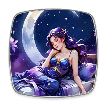 Reading and falling asleep - Square fridge magnet - white - Front
