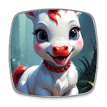Cute Unicorn - Square fridge magnet - white - Front