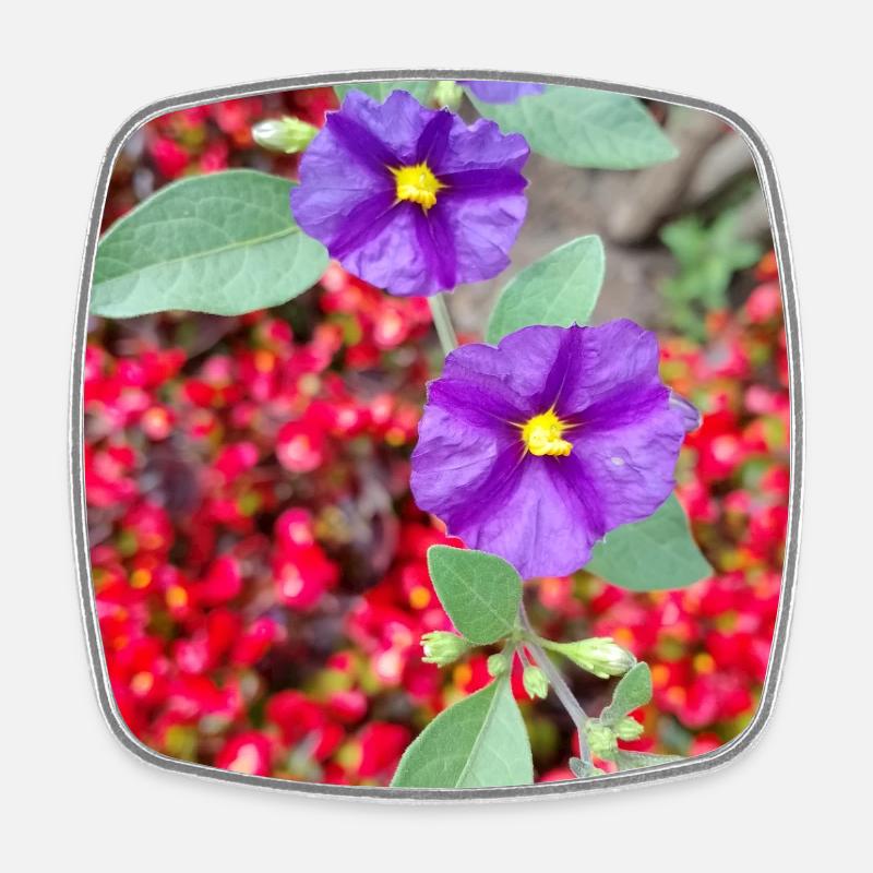 GENTIANS - Square fridge magnet - white