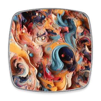 Vibrant Swirls: Eine farbenfrohe abstrakte Reise - Viereckiger Kühlschrankmagnet - Weiß - Vorne