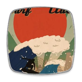 Retro Okinawa Poster - Square fridge magnet - white - Front