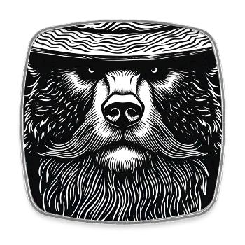 Le Grizzli silencieux - Magnet carré - blanc - Devant
