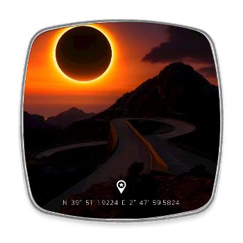 Sa Calobra 2026 Sonnenfinsternis - Viereckiger Kühlschrankmagnet - Weiß - Vorne
