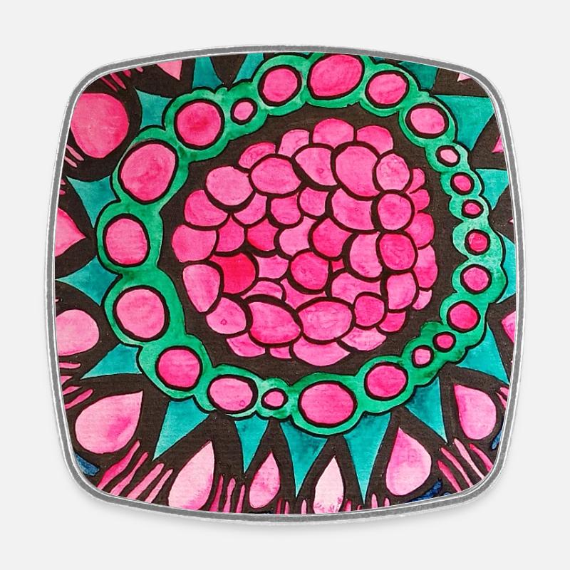 Raspberry - Square fridge magnet - white