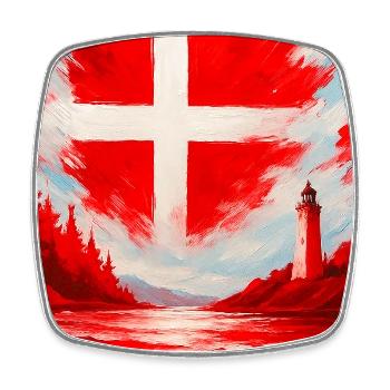 Légende du Danemark – La puissance du Nord - Magnet carré - blanc - Devant