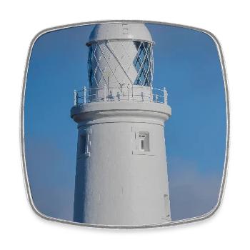 St. Marys Leuchtturm aus nächster Nähe - Viereckiger Kühlschrankmagnet - Weiß - Vorne