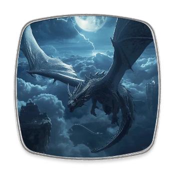 Le dernier dragon né du ciel - Magnet carré - blanc - Devant