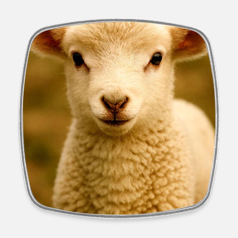 Animals, lambs - Square fridge magnet - white
