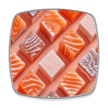 Lachs Tile Candy Grid - Viereckiger Kühlschrankmagnet - Weiß - Vorne