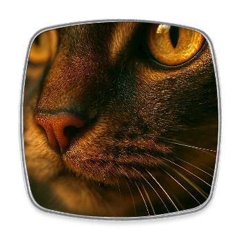 Cat Eyes Close Up - Square fridge magnet - white - Front