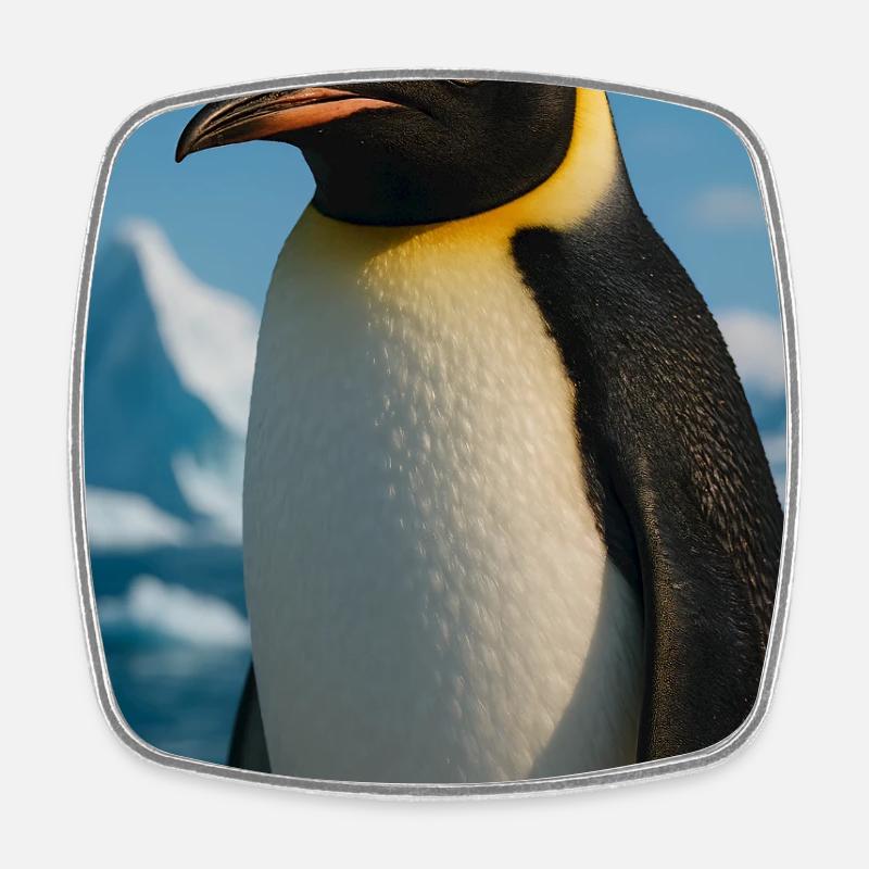 Arctic Penguin - Square fridge magnet - white