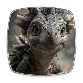 Little Stegosaurus Portrait - Square fridge magnet - white - Front