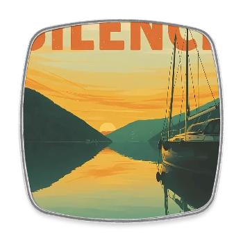 Sail into Silence - Viereckiger Kühlschrankmagnet - Weiß - Vorne