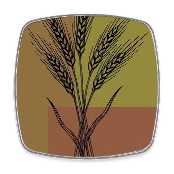 Weizen Ähren Line Art – Botanisches Design - Viereckiger Kühlschrankmagnet - Weiß - Vorne