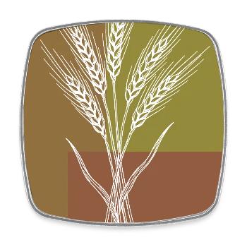 Art en lignes d’épis de blé – Motif de la nature - Magnet carré - blanc - Devant