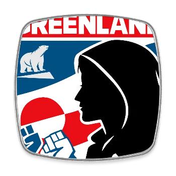 Groenland libre - Magnet carré - blanc - Devant