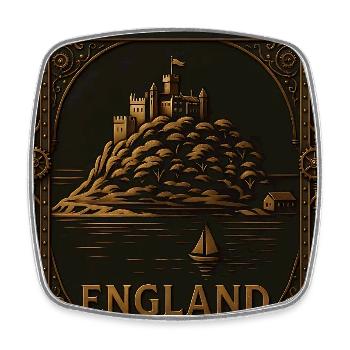 Cornwall Angleterre – Affiche de voyage Steampunk - Magnet carré - blanc - Devant