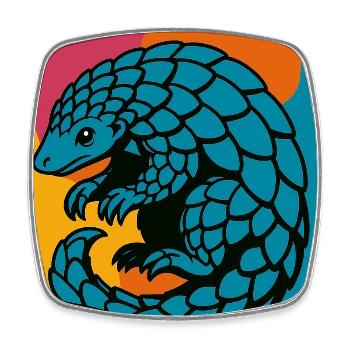 Pangolin Pop Art - Square fridge magnet - white - Front