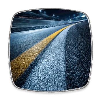 Midnight Track Horizon - Square fridge magnet - white - Front