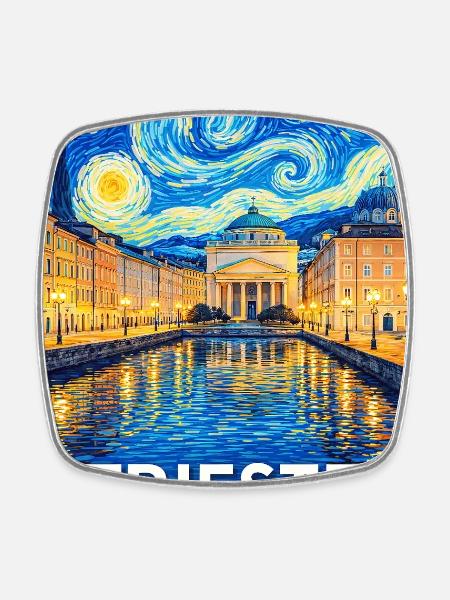 Triest, Italien. - Viereckiger Kühlschrankmagnet - Weiß