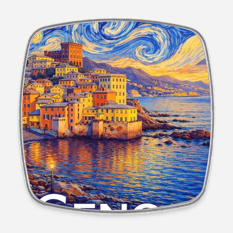 Gênes, Italie. - Magnet carré - blanc