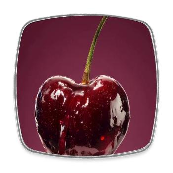 Glossy Cherry Glaze on Pink - Square fridge magnet - white - Front