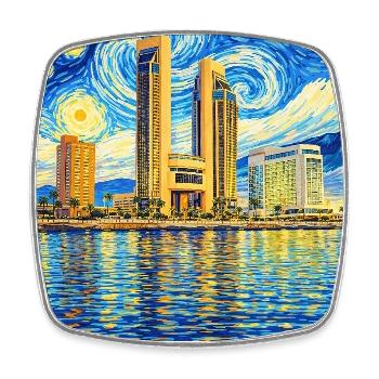 Corpus Christi, Texas - Viereckiger Kühlschrankmagnet - Weiß - Vorne