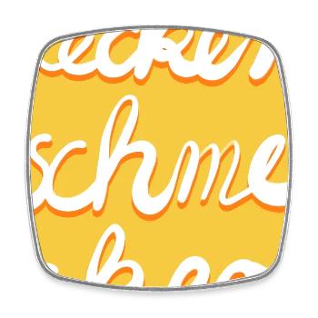 Gourmets - jaune - Magnet carré - blanc - Devant