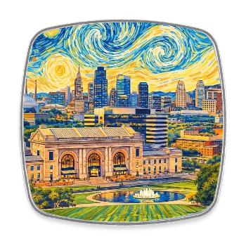 Kansas City Missouri - Viereckiger Kühlschrankmagnet - Weiß - Vorne