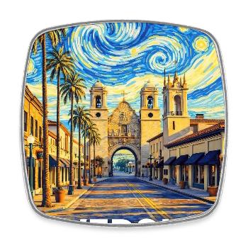 Riverside, California - Square fridge magnet - white - Front