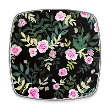 Motif de roses vintage - Magnet carré - blanc - Devant
