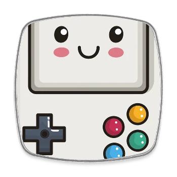 Cute Game Console - Square fridge magnet - white - Front