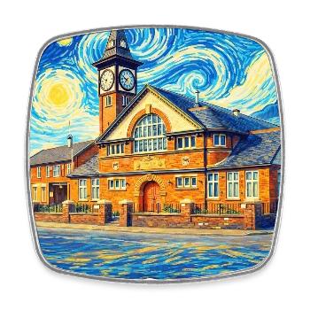 KIDSGROVE England Wirbelhimmel - Viereckiger Kühlschrankmagnet - Weiß - Vorne