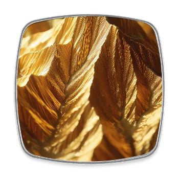 Golden Ridge Abstract Mountain - Square fridge magnet - white - Front