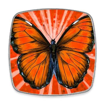 papillon - Magnet carré - blanc - Devant