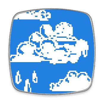 Pixel Clouds - Square fridge magnet - white - Front