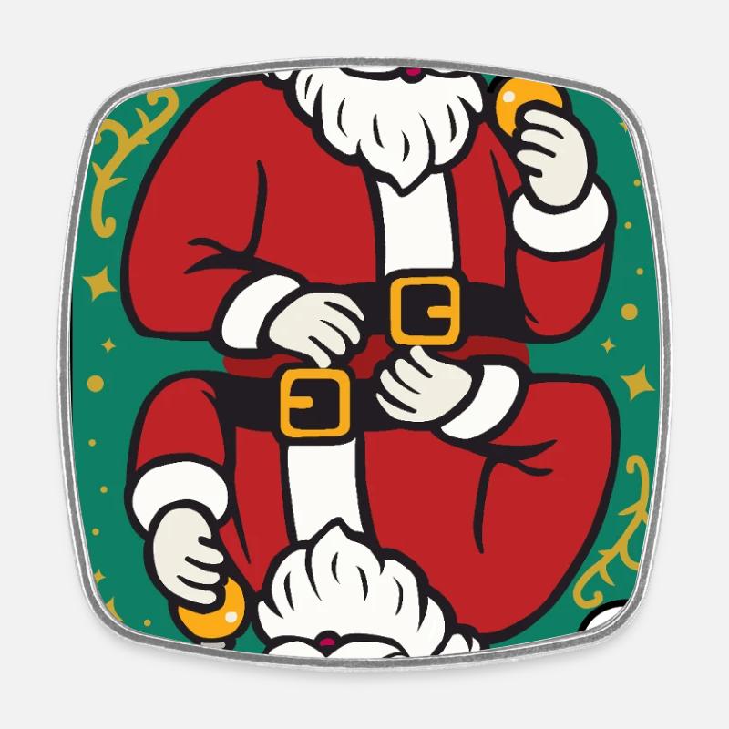 Santa card Christmas - Square fridge magnet - white