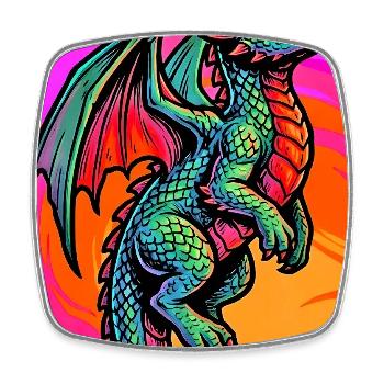 dragon - Square fridge magnet - white - Front