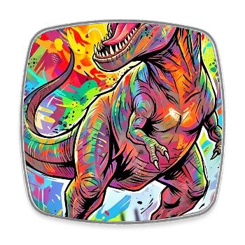 dinosaur - Square fridge magnet - white - Front