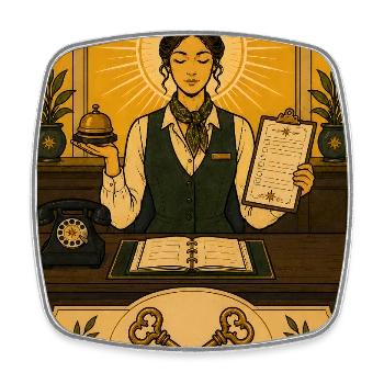Rezeptionistin | Empfang Tarot - Viereckiger Kühlschrankmagnet - Weiß - Vorne