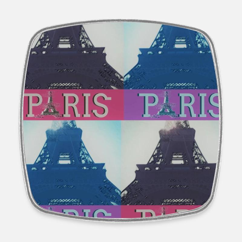 Paris Eiffel - Square fridge magnet - white